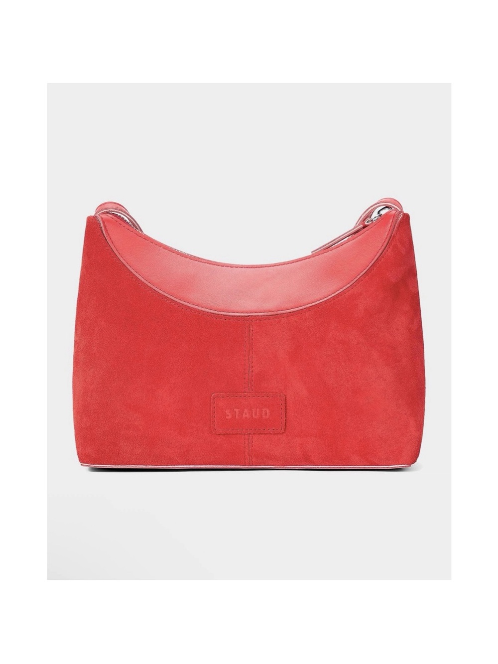 NWT STAUD BRIGHT RED SUEDE & LEATHER CROSSBODY BAG! W/DUSTBAG💋🌹🥰